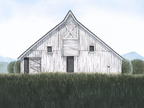 Blueridge Barn II Black Ornate Wood Framed Art Print with Double Matting by Popp, Grace