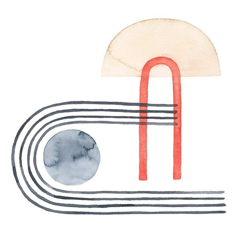 Deco Sunrise VI Black Modern Wood Framed Art Print by Popp, Grace