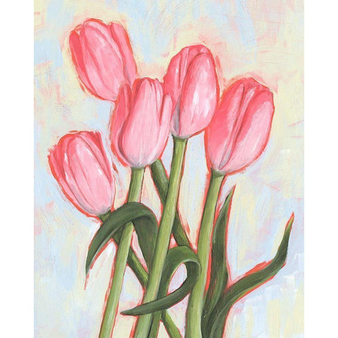 Peppy Tulip I Black Modern Wood Framed Art Print with Double Matting by Warren, Annie