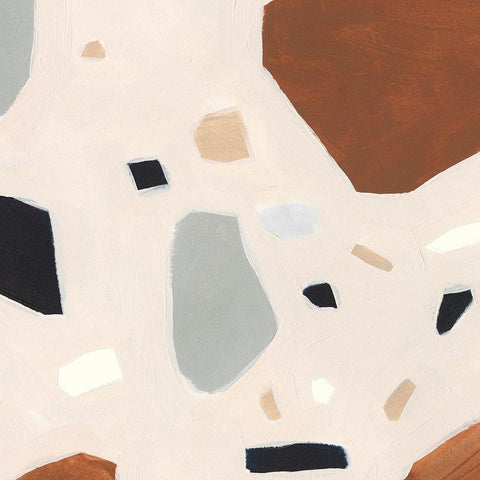 Terrazzo Shards IV Black Modern Wood Framed Art Print by Borges, Victoria