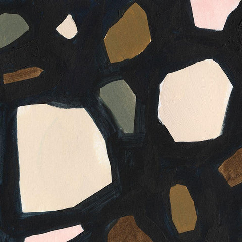 Terrazzo Shards VII Black Modern Wood Framed Art Print by Borges, Victoria