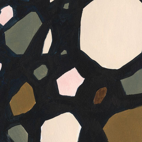 Terrazzo Shards VIII Black Modern Wood Framed Art Print with Double Matting by Borges, Victoria