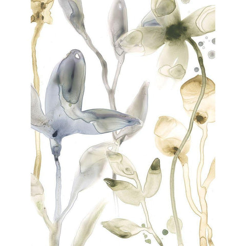 Stone Moss Stems IV White Modern Wood Framed Art Print by Vess, June Erica