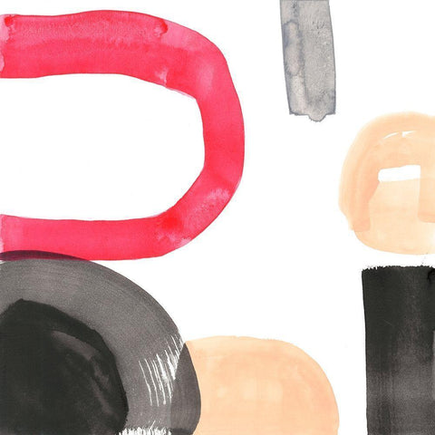 Neon Arches I Black Modern Wood Framed Art Print by Goldberger, Jennifer