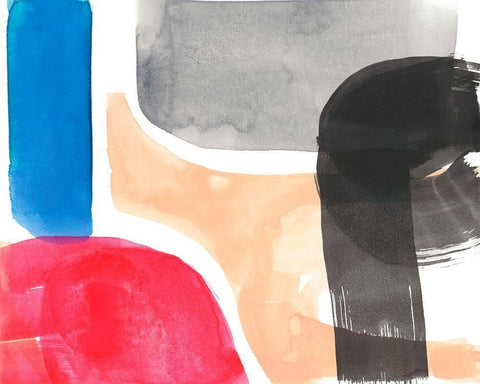 Intersected Shapes I White Modern Wood Framed Art Print with Double Matting by Goldberger, Jennifer