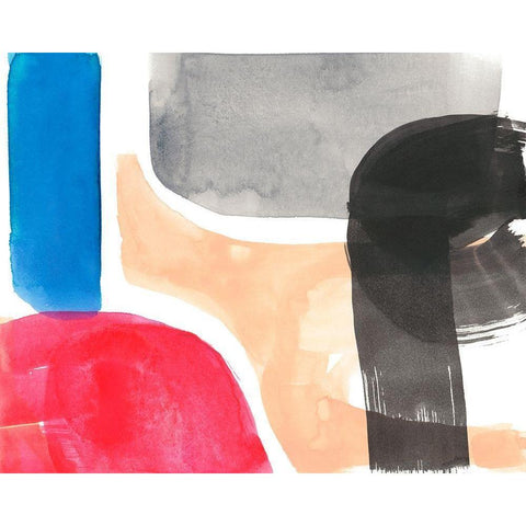 Intersected Shapes I White Modern Wood Framed Art Print by Goldberger, Jennifer