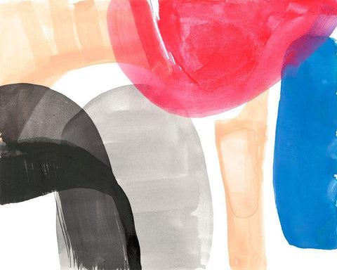 Intersected Shapes II White Modern Wood Framed Art Print with Double Matting by Goldberger, Jennifer