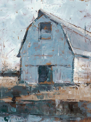 Sunset Farm I White Modern Wood Framed Art Print with Double Matting by Harper, Ethan