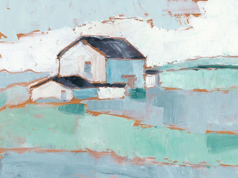 Farm Ridge II White Modern Wood Framed Art Print with Double Matting by Harper, Ethan