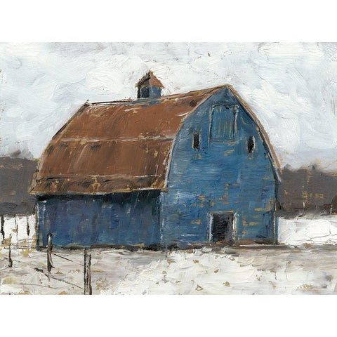 Blue Barn I Black Modern Wood Framed Art Print by Harper, Ethan