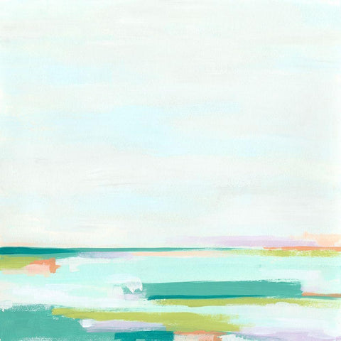 Tropic Horizon II Black Modern Wood Framed Art Print by Vess, June Erica