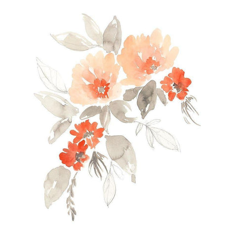 Terra Cotta Cascade I White Modern Wood Framed Art Print by Goldberger, Jennifer