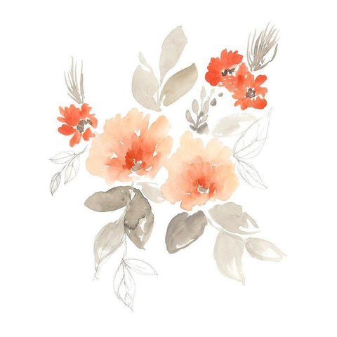 Terra Cotta Cascade II Black Modern Wood Framed Art Print with Double Matting by Goldberger, Jennifer