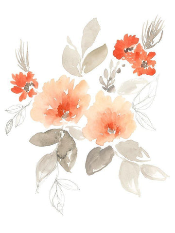 Terra Cotta Cascade II White Modern Wood Framed Art Print with Double Matting by Goldberger, Jennifer