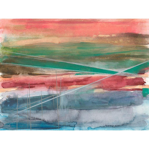 Vanishing Line I Black Modern Wood Framed Art Print with Double Matting by Goldberger, Jennifer