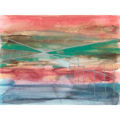 Vanishing Line II Black Modern Wood Framed Art Print with Double Matting by Goldberger, Jennifer