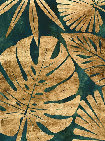 Emerald Jungle II White Modern Wood Framed Art Print with Double Matting by Vess, June Erica