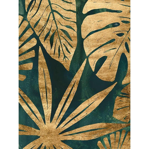 Emerald Jungle IV Black Modern Wood Framed Art Print with Double Matting by Vess, June Erica