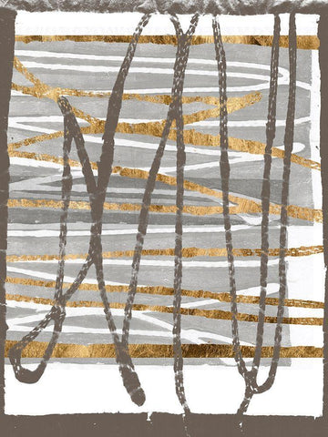 Golden Thread II White Modern Wood Framed Art Print with Double Matting by Goldberger, Jennifer