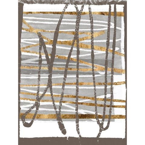 Golden Thread II White Modern Wood Framed Art Print by Goldberger, Jennifer