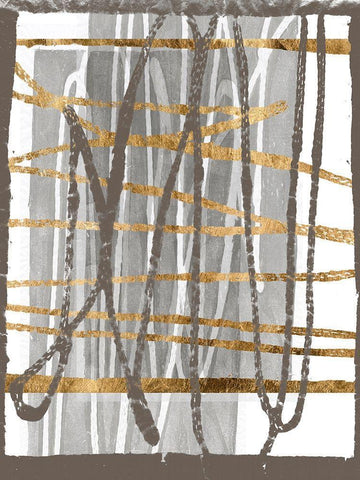 Golden Thread III Black Ornate Wood Framed Art Print with Double Matting by Goldberger, Jennifer