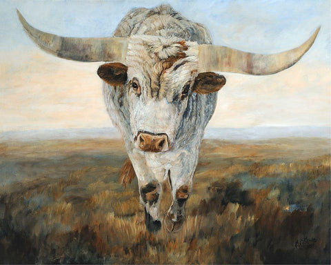 Ramblin On I White Modern Wood Framed Art Print with Double Matting by Winkler, Kathy