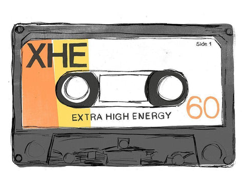 Mix Tape I Black Ornate Wood Framed Art Print with Double Matting by Vess, June Erica