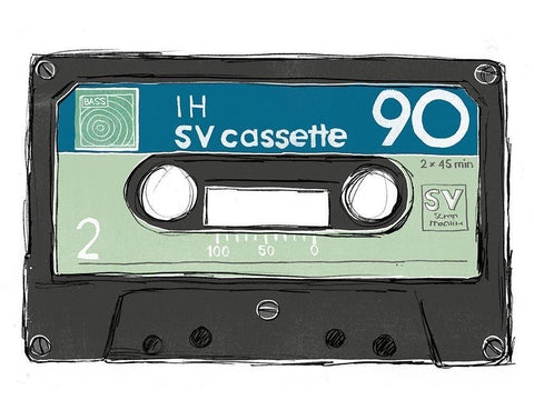 Mix Tape II Black Ornate Wood Framed Art Print with Double Matting by Vess, June Erica