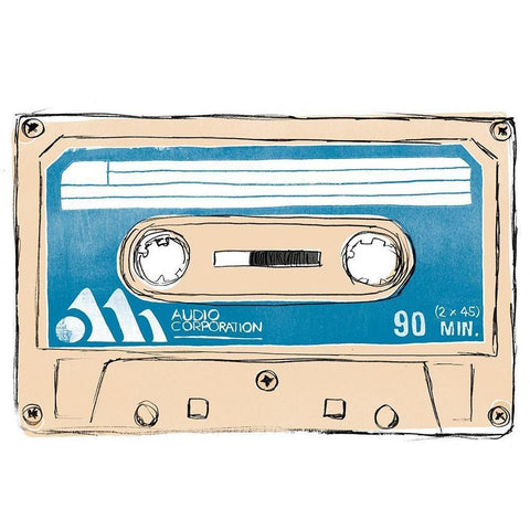 Mix Tape III Black Modern Wood Framed Art Print by Vess, June Erica