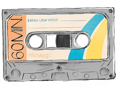 Mix Tape IV Black Ornate Wood Framed Art Print with Double Matting by Vess, June Erica