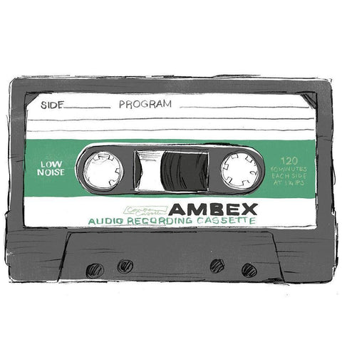 Mix Tape VI Black Modern Wood Framed Art Print by Vess, June Erica