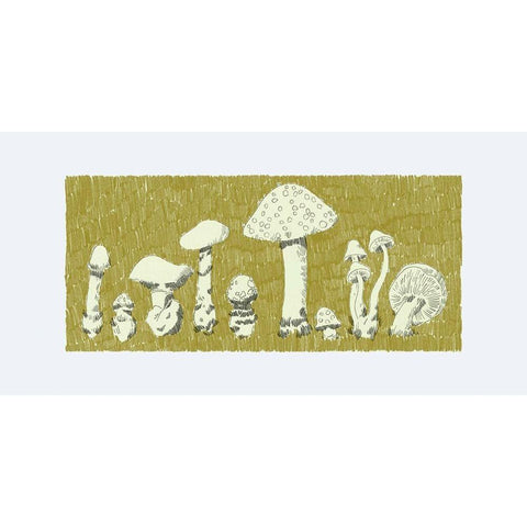 Forest Fungi II White Modern Wood Framed Art Print by Green, Jacob