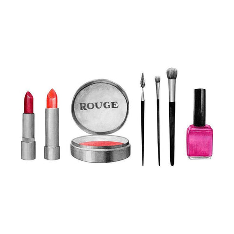 Makeup Swatches I Gold Ornate Wood Framed Art Print with Double Matting by Popp, Grace