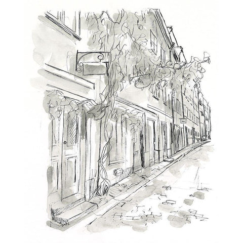 European City Sketch V Gold Ornate Wood Framed Art Print with Double Matting by Vess, June Erica