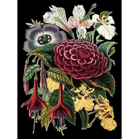 Garden Gathering II Gold Ornate Wood Framed Art Print with Double Matting by Unknown