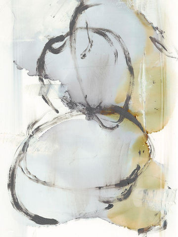 Swirled I White Modern Wood Framed Art Print with Double Matting by Harper, Ethan