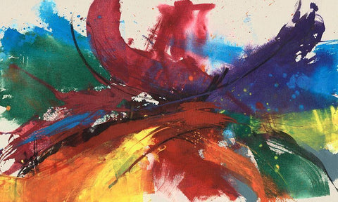 Twisting Rainbow II Black Ornate Wood Framed Art Print with Double Matting by Goldberger, Jennifer