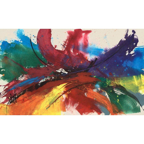 Twisting Rainbow II Black Modern Wood Framed Art Print with Double Matting by Goldberger, Jennifer