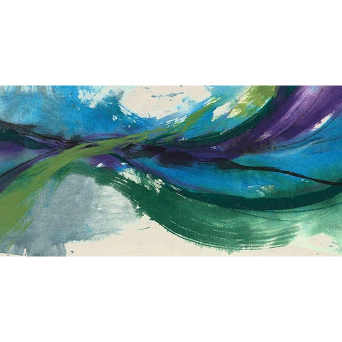 Undulating Citron II Black Modern Wood Framed Art Print with Double Matting by Goldberger, Jennifer