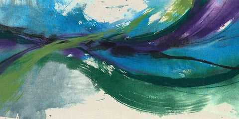 Undulating Citron II White Modern Wood Framed Art Print with Double Matting by Goldberger, Jennifer