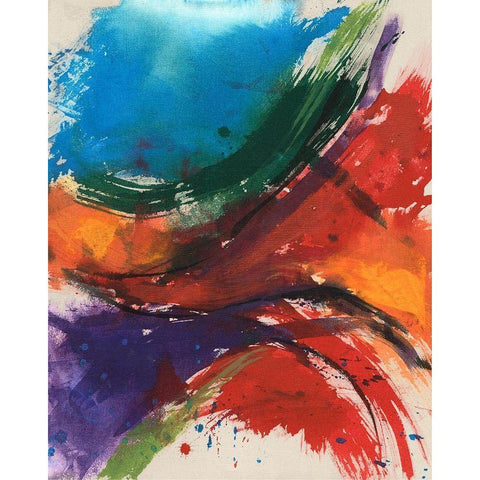 Primary Splash I Black Modern Wood Framed Art Print by Goldberger, Jennifer