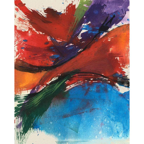 Primary Splash II Black Modern Wood Framed Art Print with Double Matting by Goldberger, Jennifer