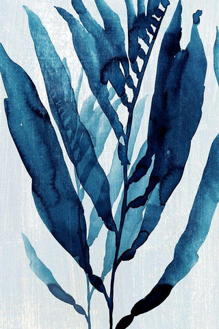 Blue Drift I White Modern Wood Framed Art Print with Double Matting by Warren, Annie