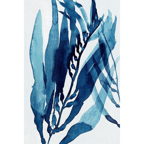 Blue Drift II White Modern Wood Framed Art Print by Warren, Annie