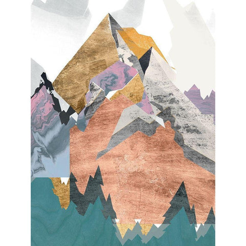 Metallic Range I White Modern Wood Framed Art Print by Goldberger, Jennifer