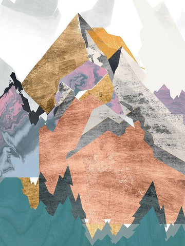 Metallic Range I Black Ornate Wood Framed Art Print with Double Matting by Goldberger, Jennifer