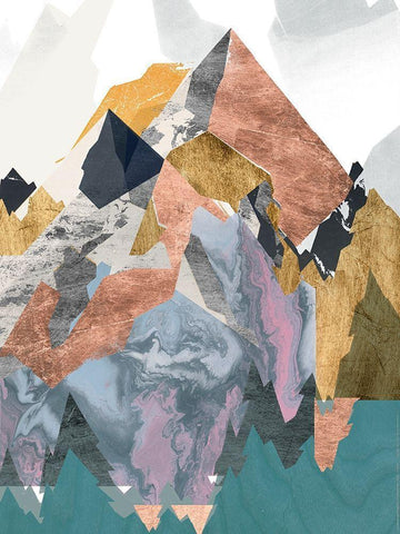 Metallic Range II White Modern Wood Framed Art Print with Double Matting by Goldberger, Jennifer