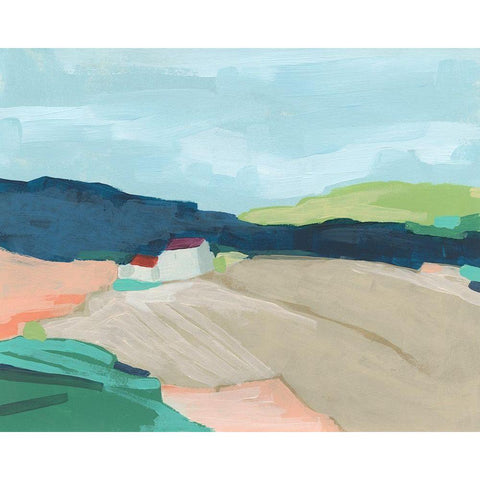 Color Vista I White Modern Wood Framed Art Print by Vess, June Erica