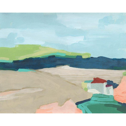 Color Vista II Black Modern Wood Framed Art Print by Vess, June Erica