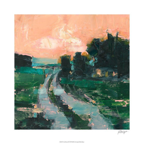 Coral Sunset II Black Ornate Wood Framed Art Print with Double Matting by Harper, Ethan